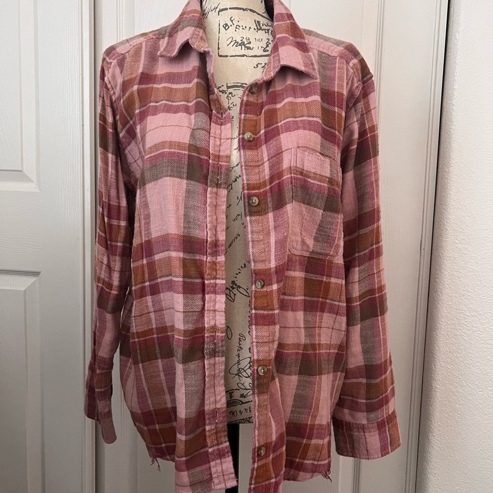 Distressed American Eagle Flannel